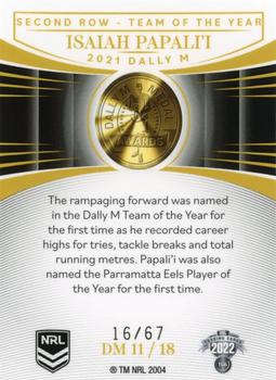 2022 NRL Elite - Dally M Awards Priority #DMP11 Isaiah Papali'i Back